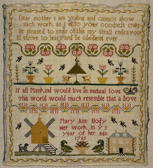 Needle work sampler (V and A Museum)