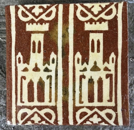 Towers tile from Titchfield Abbey
